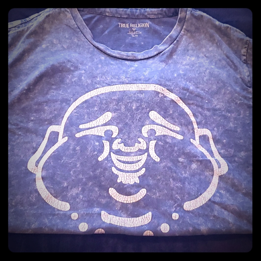 Denim washed true religion Buddha T shirt